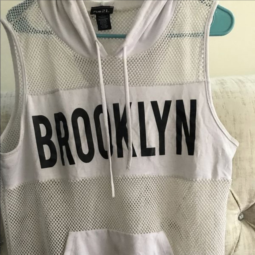 Fish net short sleeve hoodie